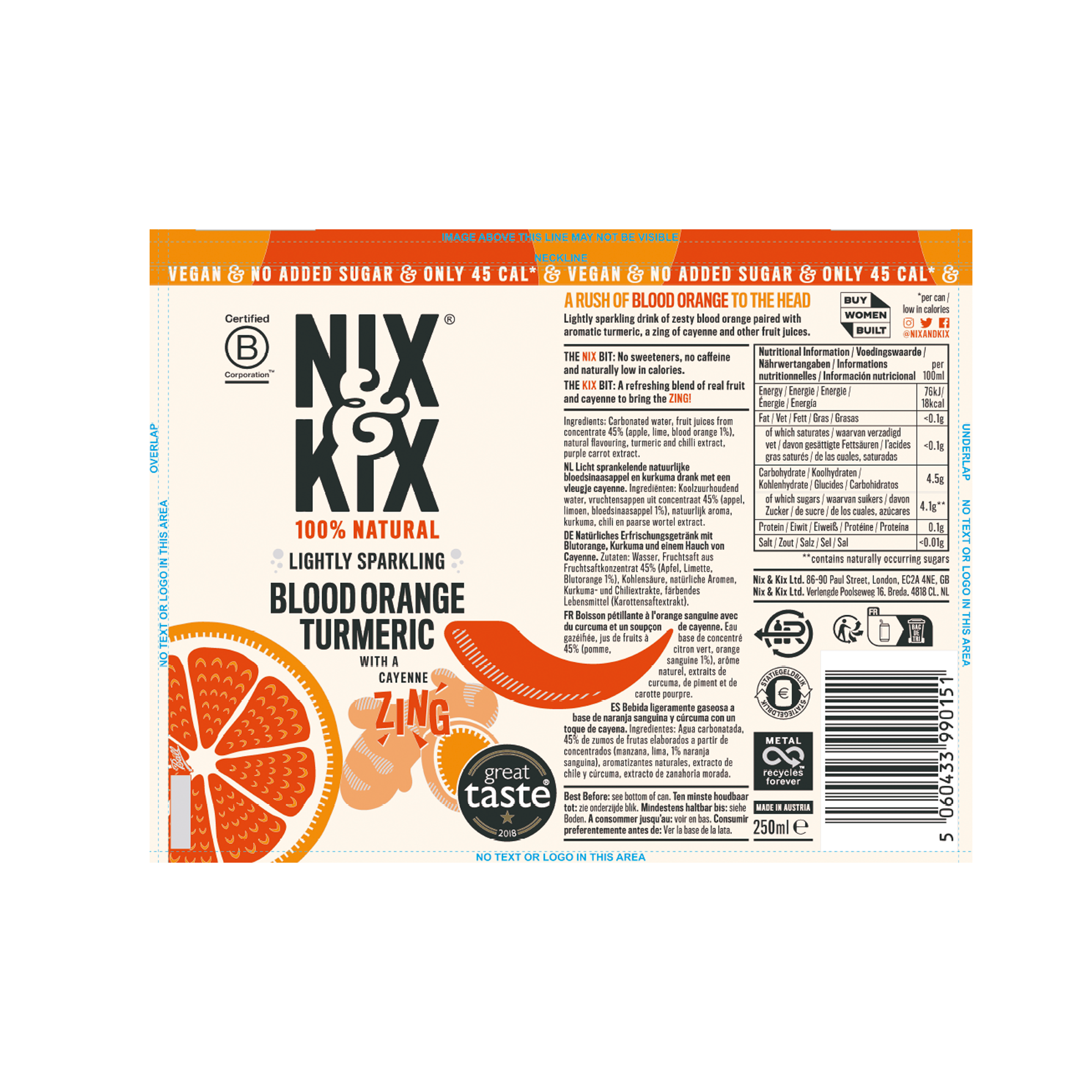 BLOOD ORANGE & TURMERIC 24X250ML