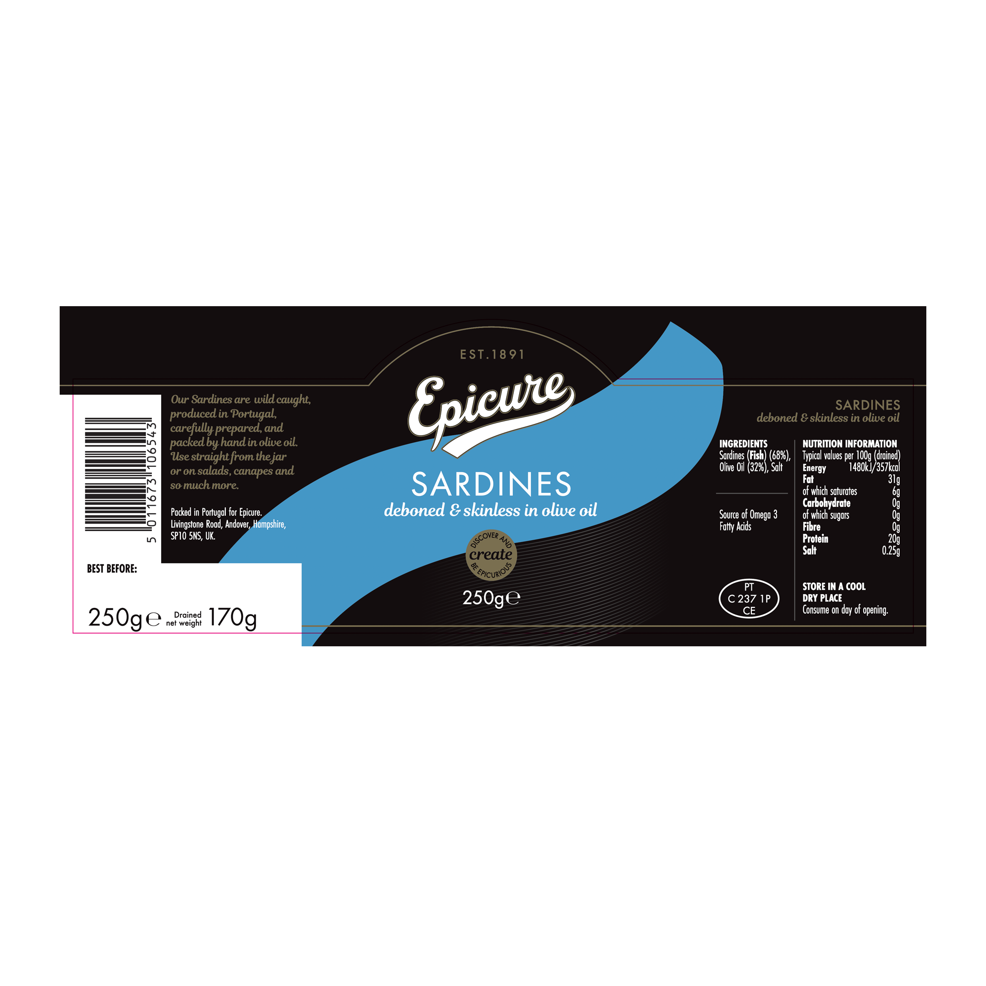 SARDINES IN OLIVE OIL SKLS BLS