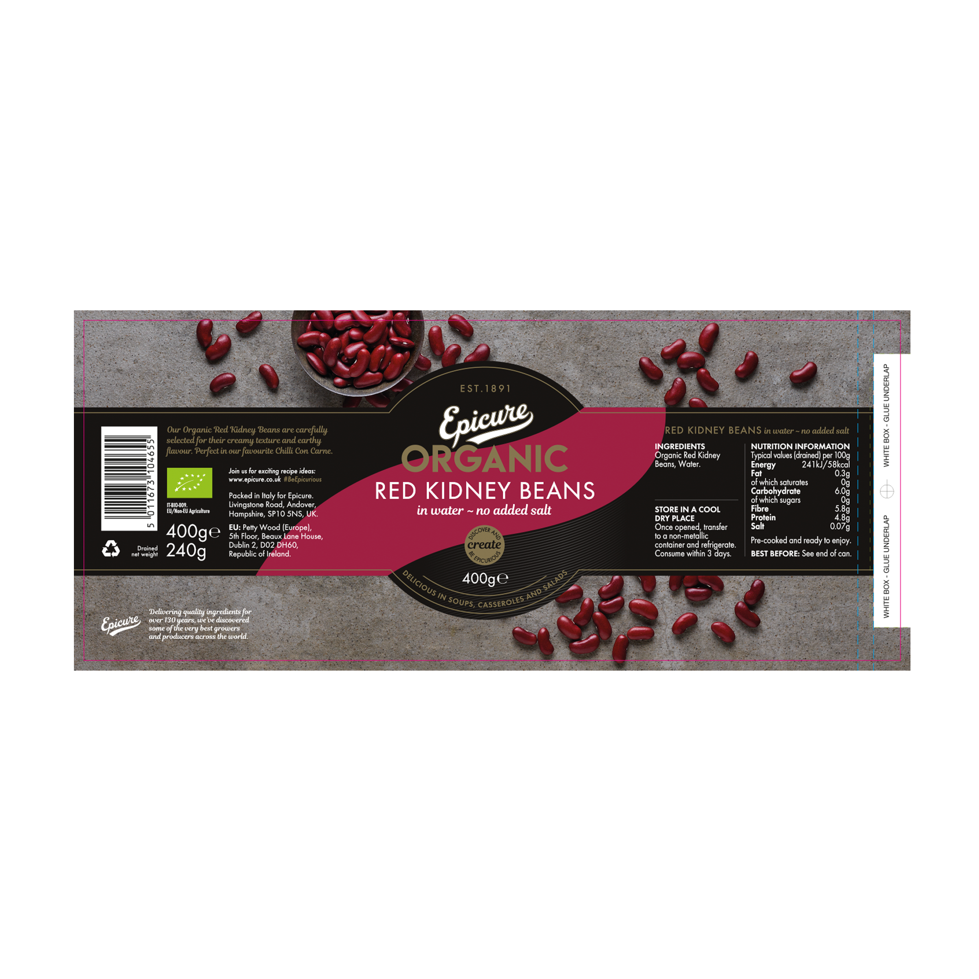 ORG RED KIDNEY BEANS/WATER 6X400G