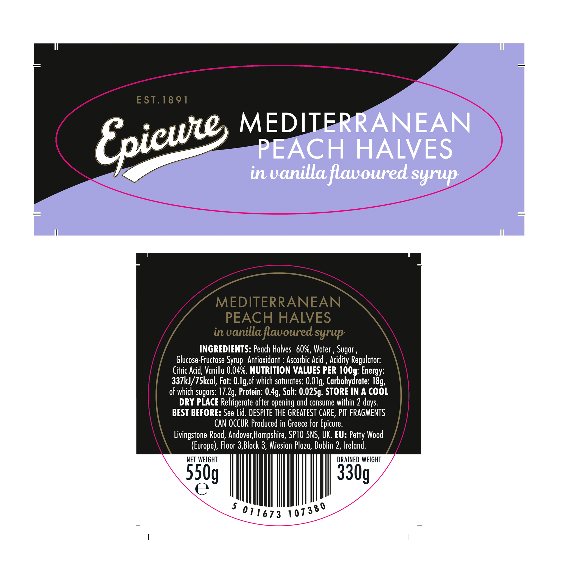 MED PEACH HALVES IN VANILLA FLAVOURED SYRUP