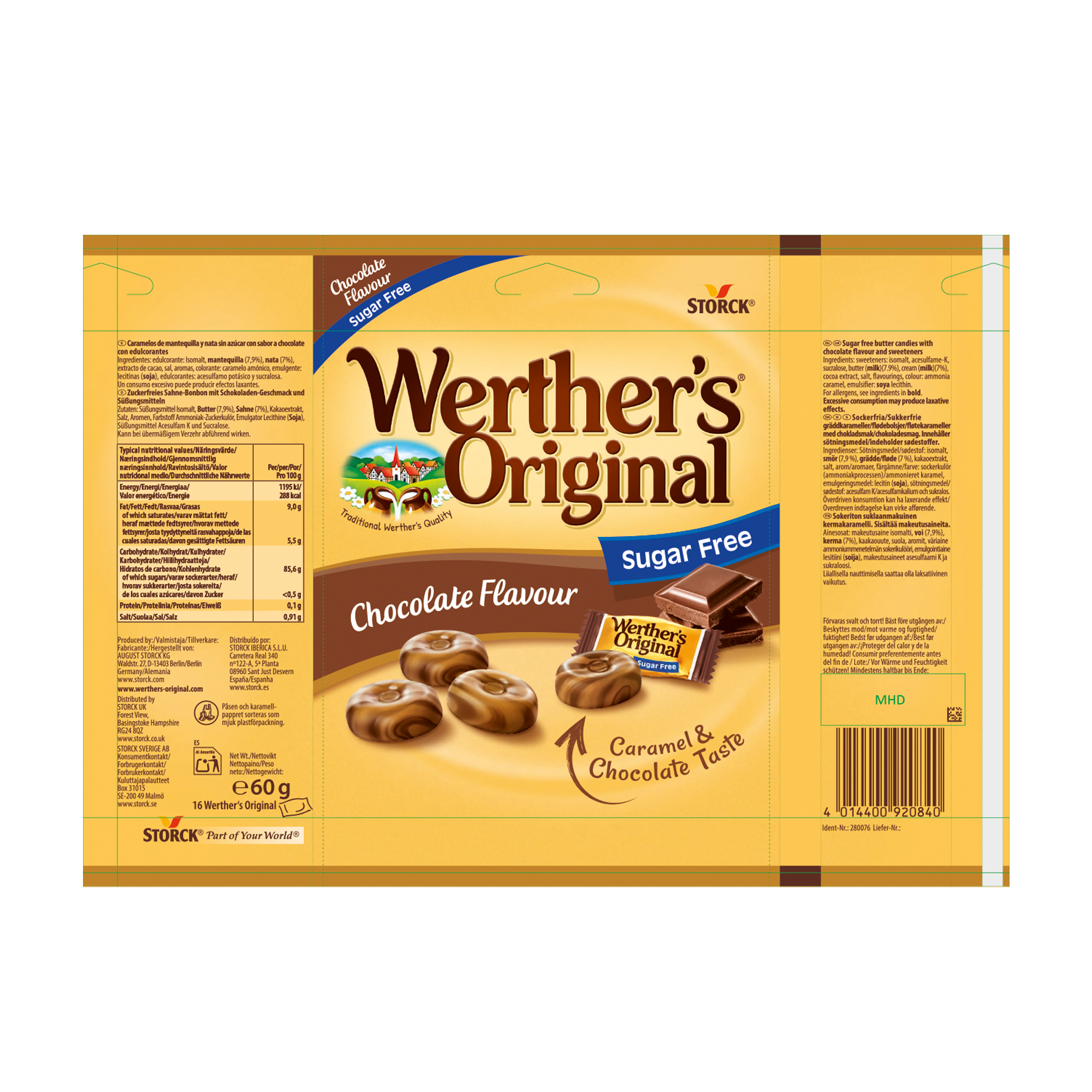 SUGAR FREE CHOCOLATE FLAVOUR BUTTER CANDIES