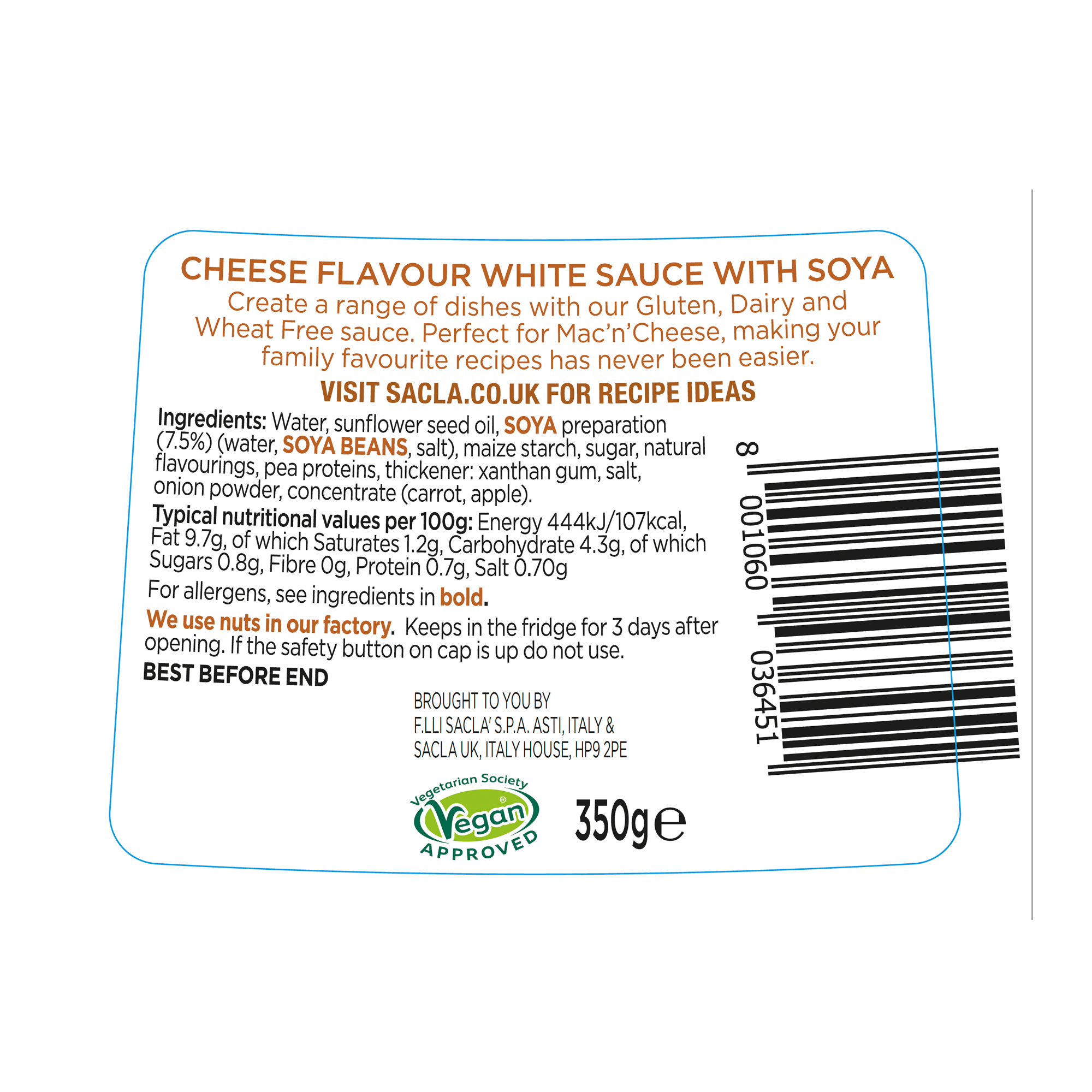 CHEESE SAUCE -VEGAN 6X350G CHEESE SAUCE -VEGAN 6X350G