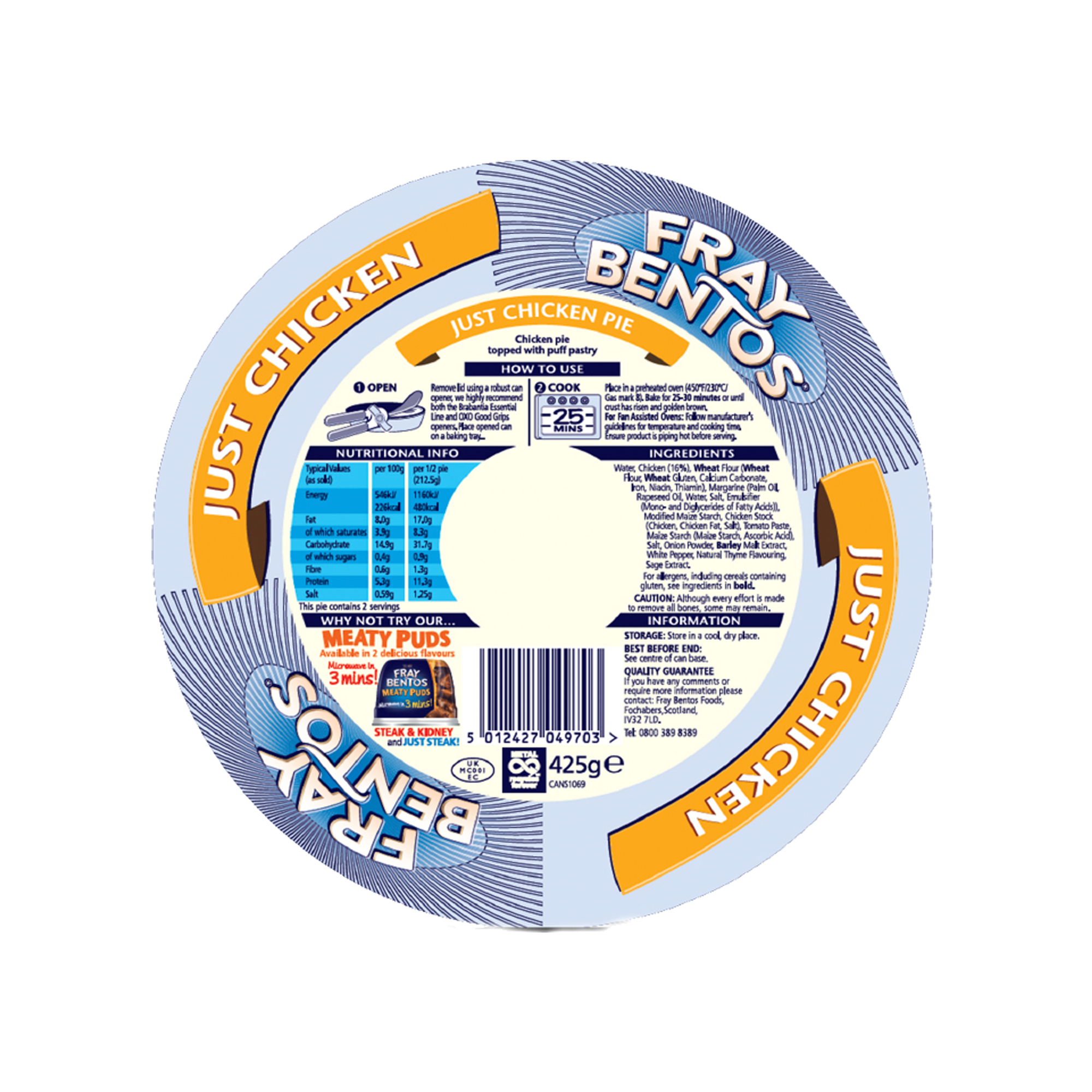 FB JUST CHICKEN PIE 6X425G FB JUST CHICKEN PIE 6X425G