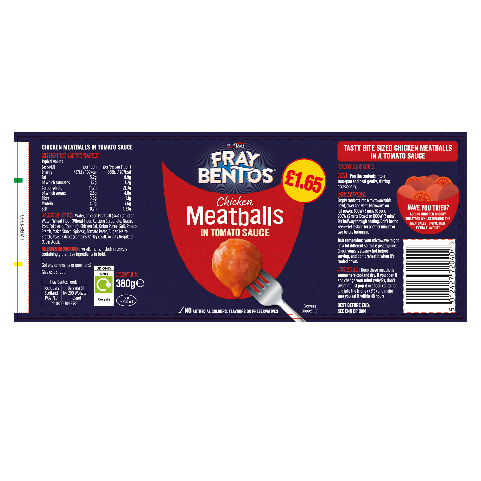 MEATBALLS TOMATO SAUCE PMP œ1.65