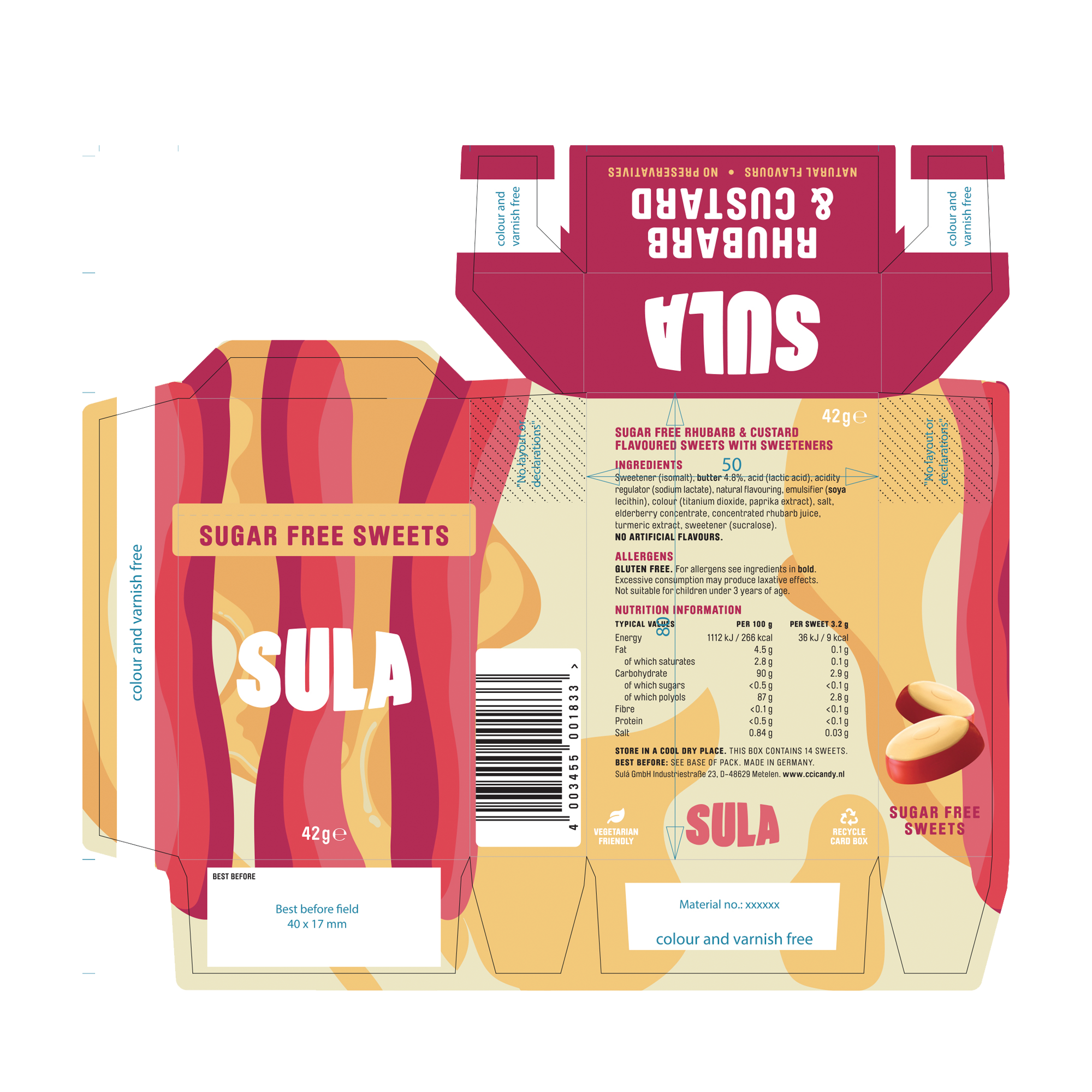 RHUBARB & CUSTARD SF 14X42G