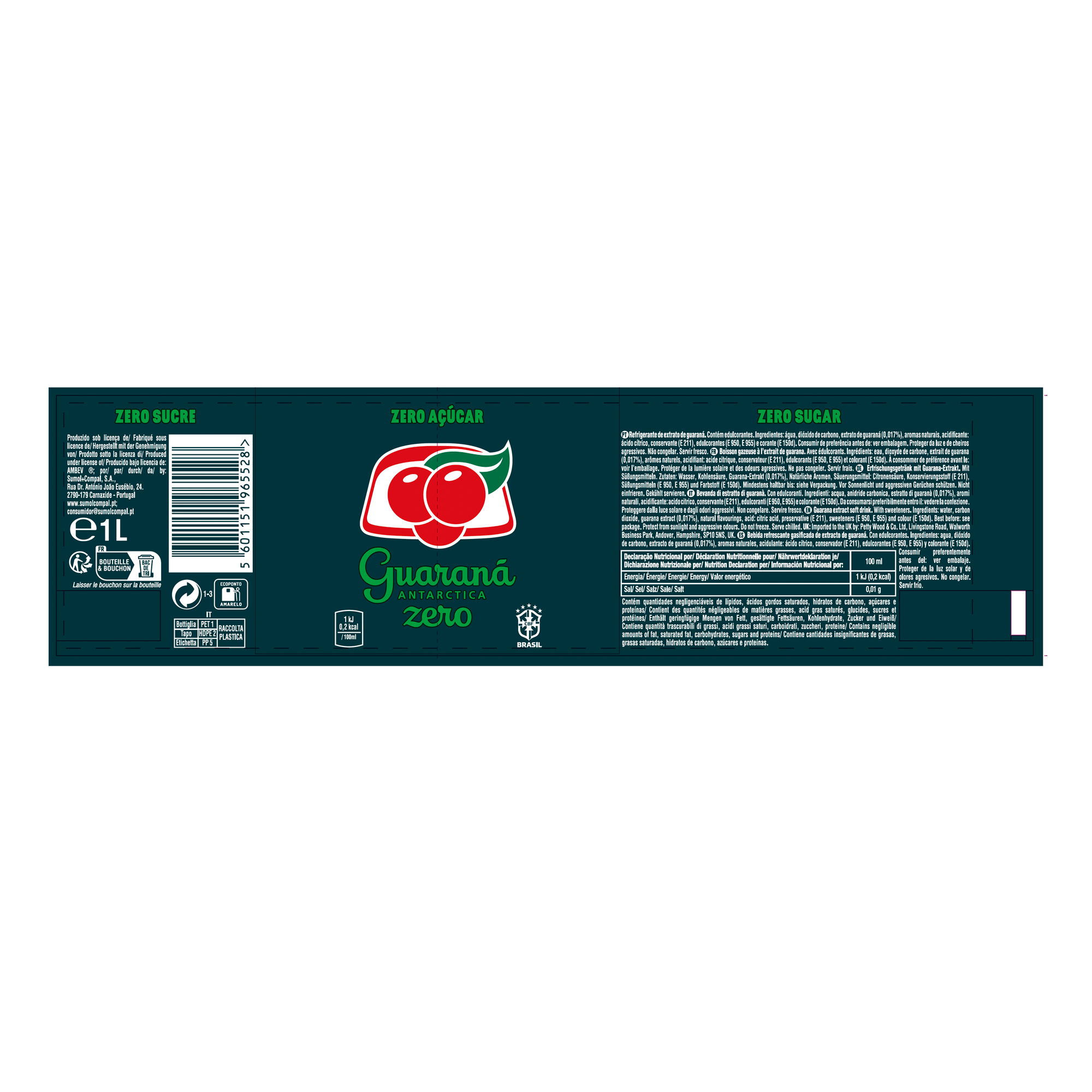 GUARANA ANTARCTICA ZERO DRS 1L