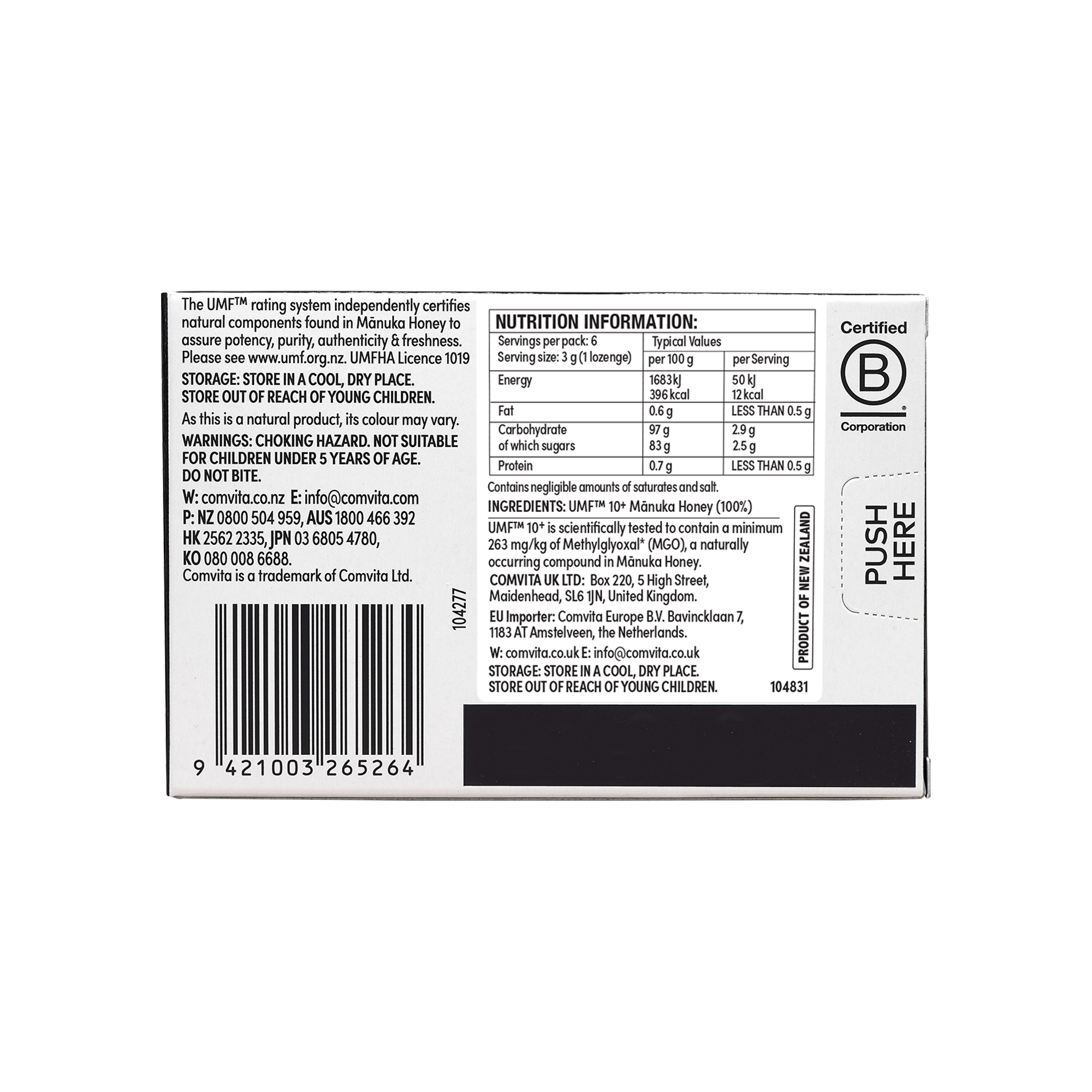 MANUKA HONEY LOZENGES UMF 10+