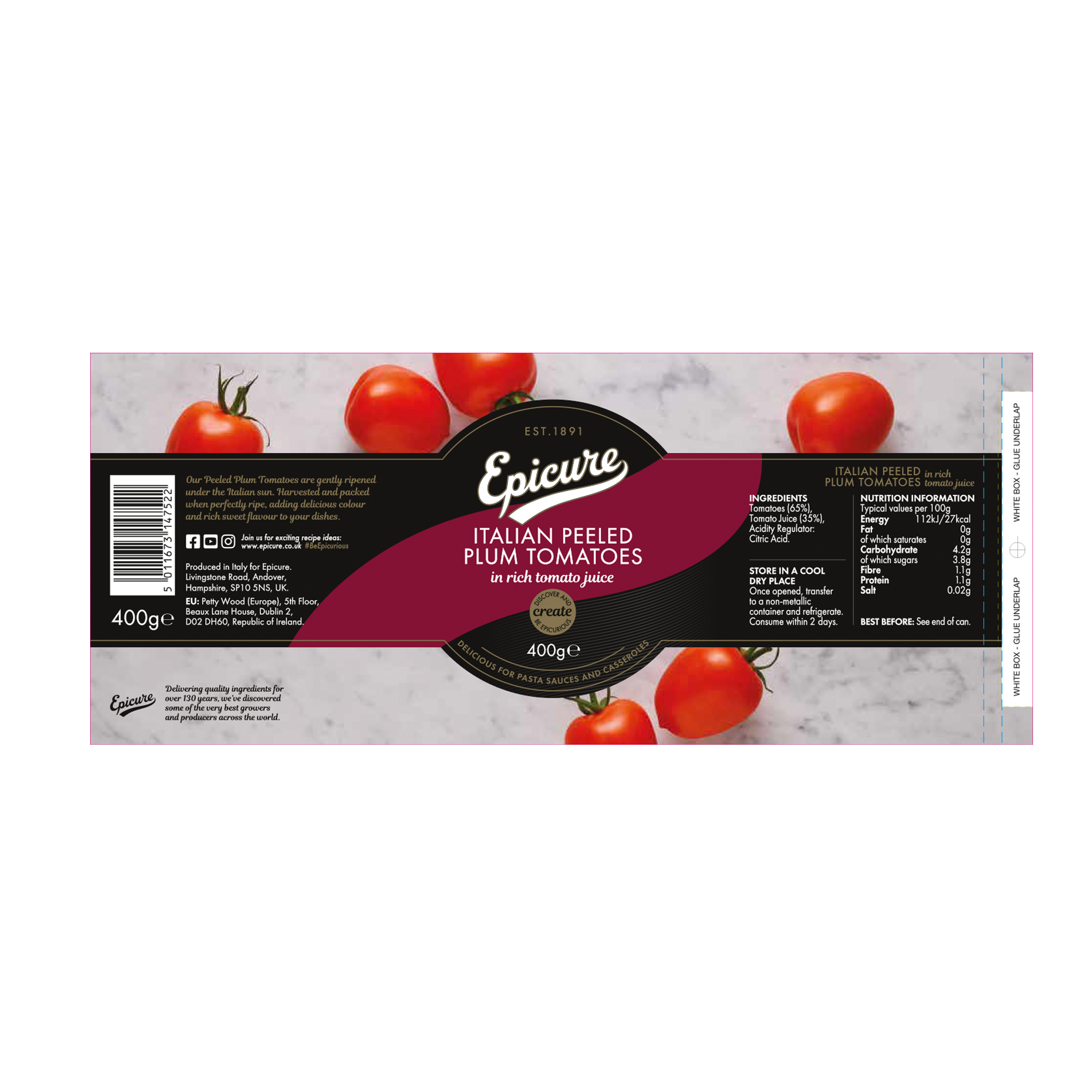 ITALIAN PLUM PEELED TOMATOES12X400G