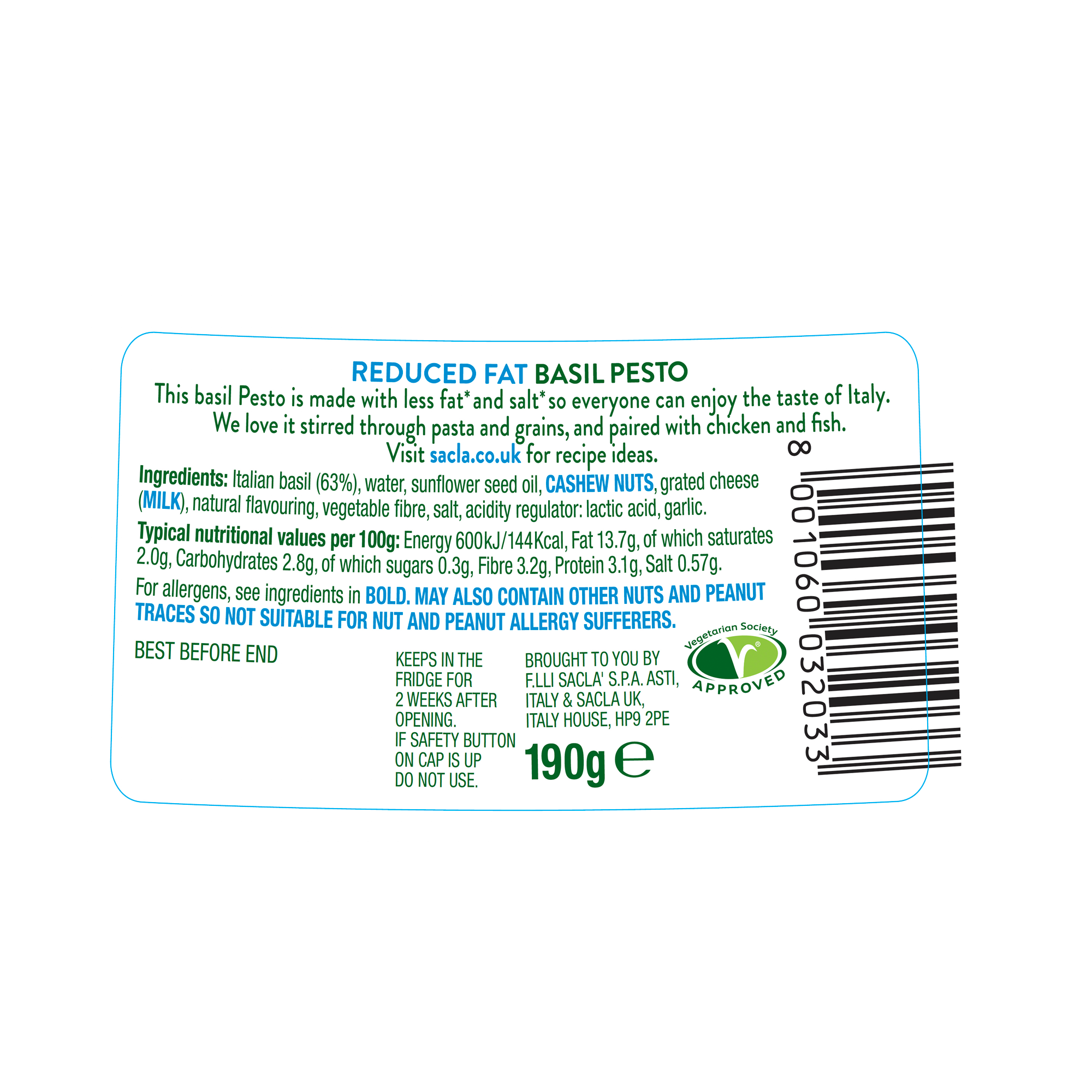 REDUCED FAT BASIL PESTO REDUCED FAT BASIL PESTO