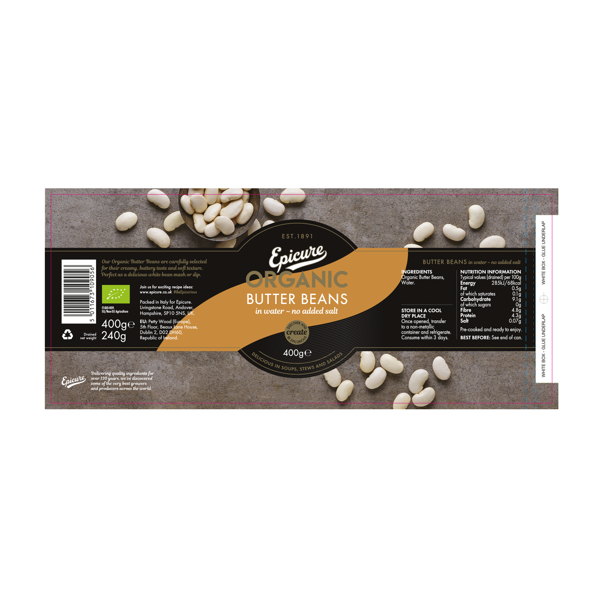 ORG BUTTER BEANS/WATER