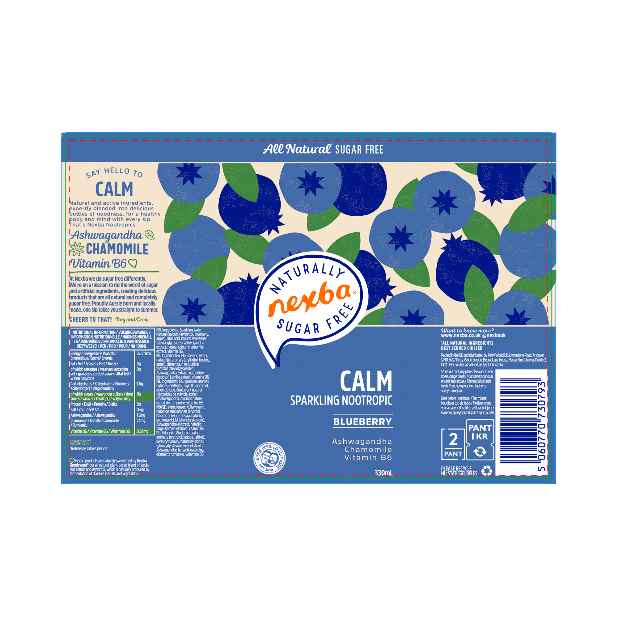 CALM BLUEBERRY NOOTROPICS 12X330ML CALM BLUEBERRY NOOTROPICS 12X330ML