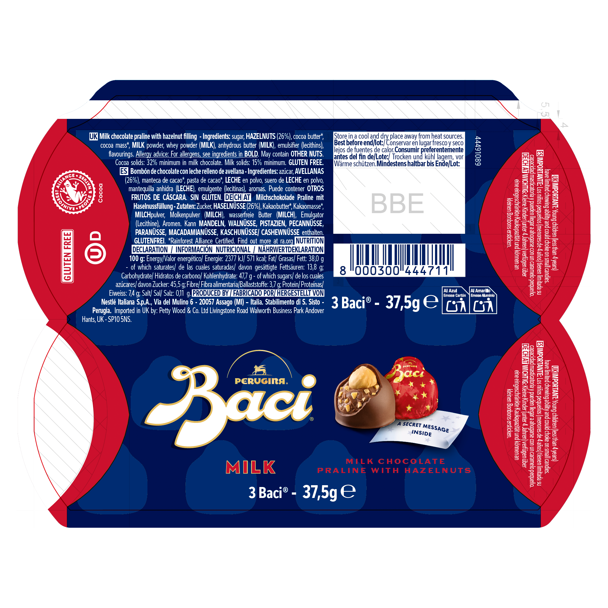  NEW BACI MILK CHOCOLATE TUBES