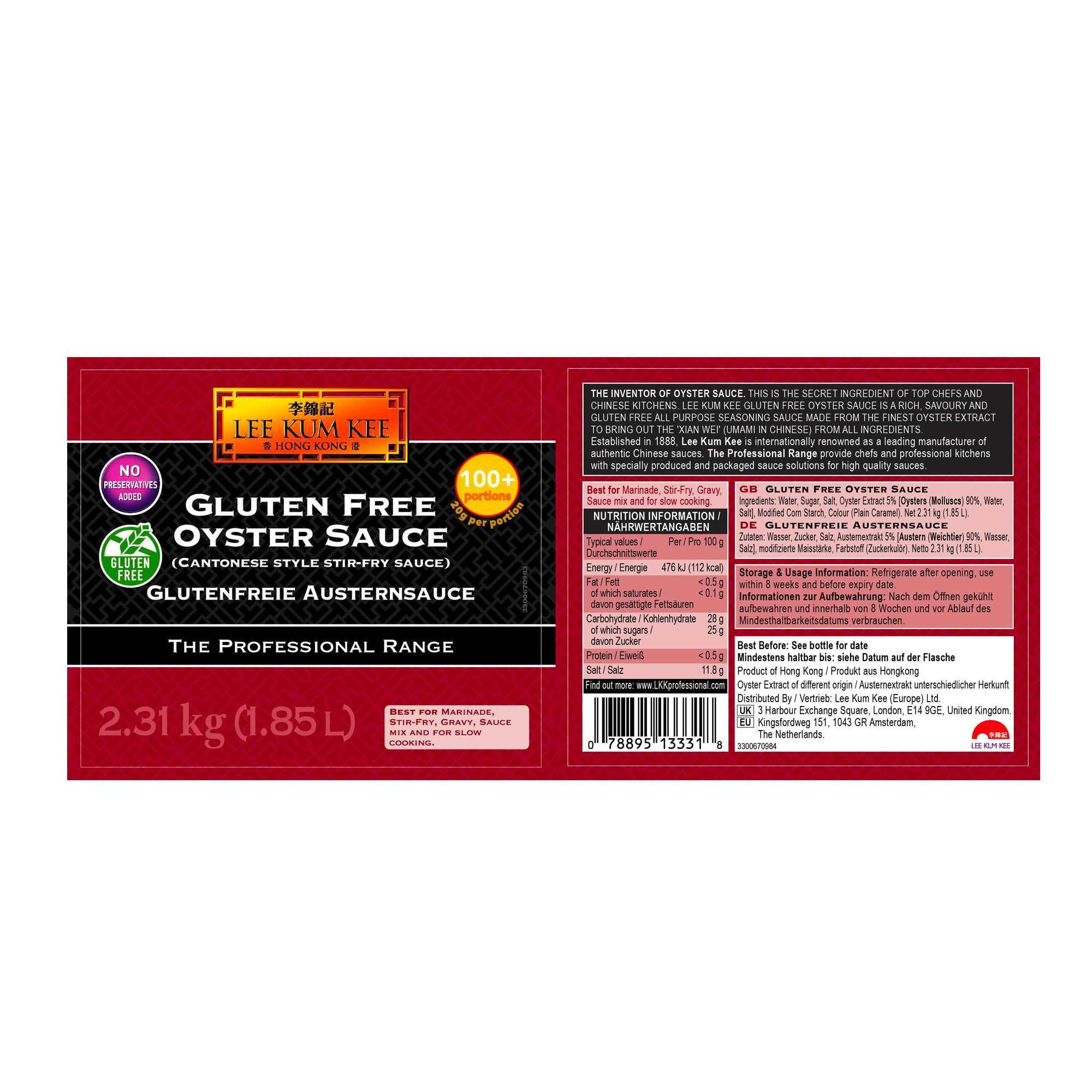 TPR GF OYSTER SAUCE 2X2.31KG