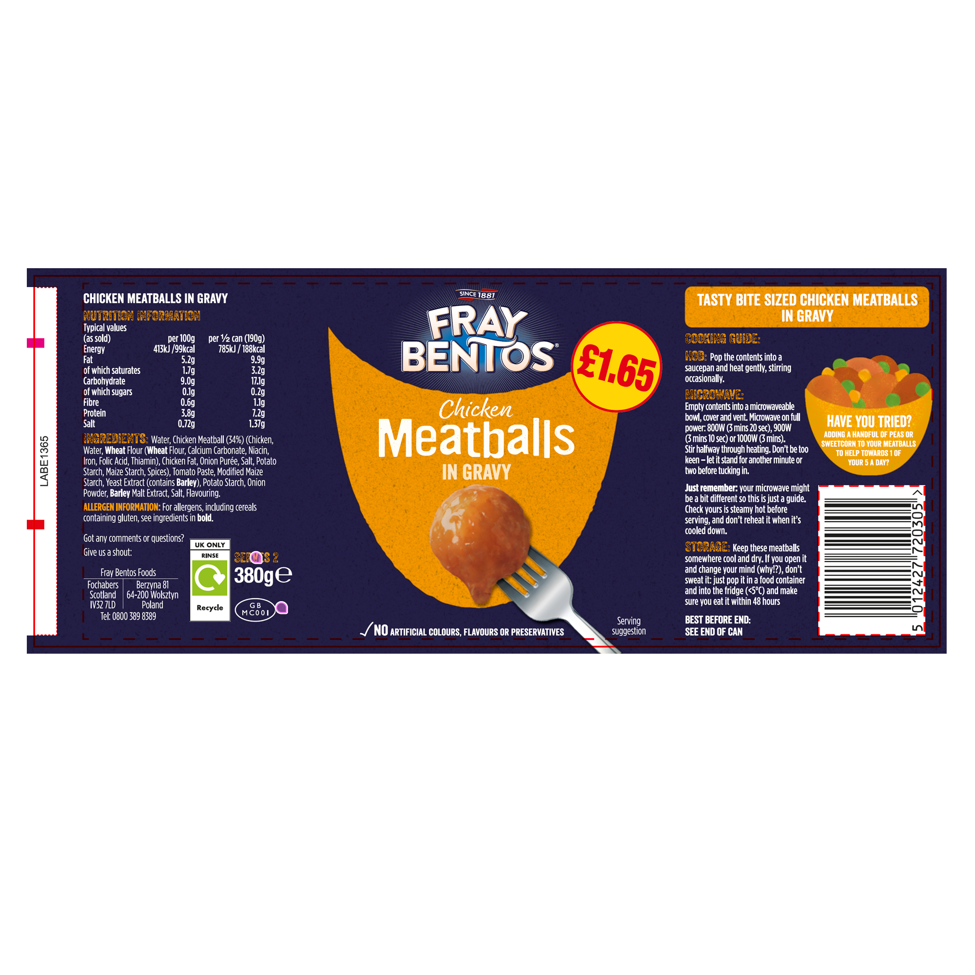 MEATBALLS IN GRAVY PMP œ1.65