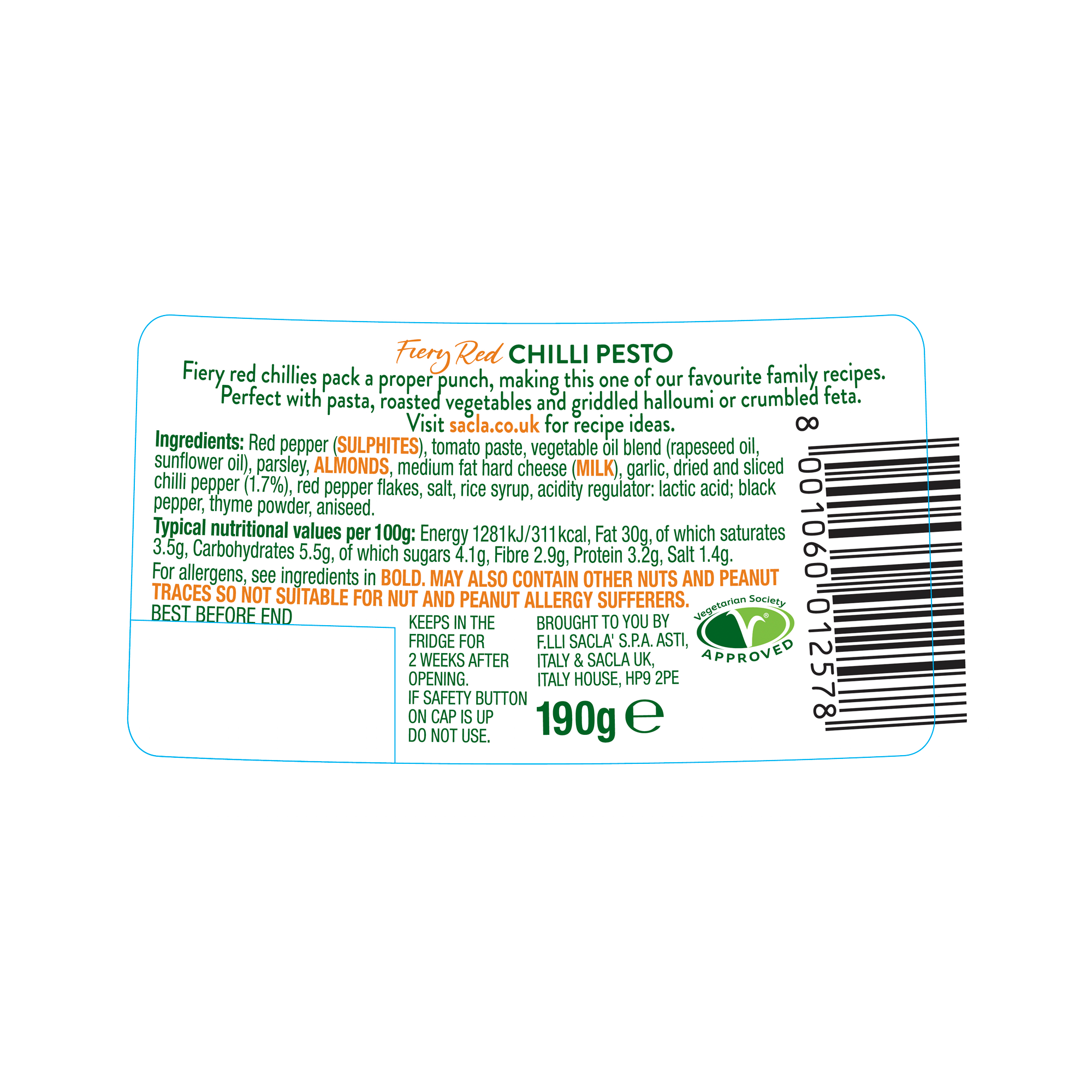 FIERY CHILLI PESTO 6X190G