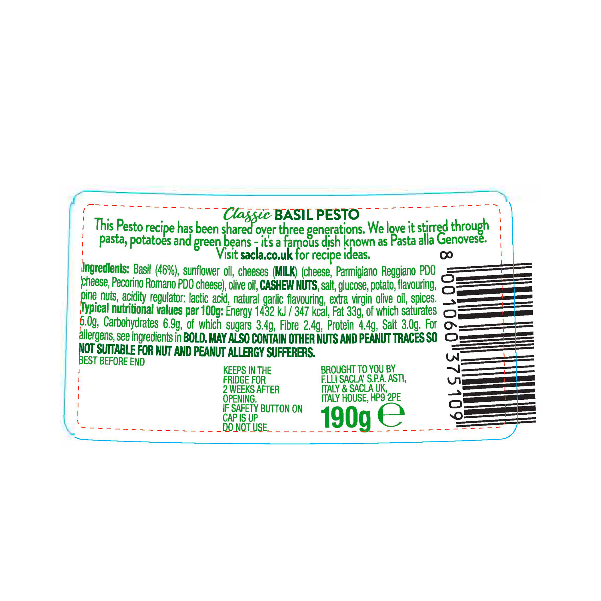 #PESTO NO.1 CLASSIC BASIL 6X190G #PESTO NO.1 CLASSIC BASIL 6X190G