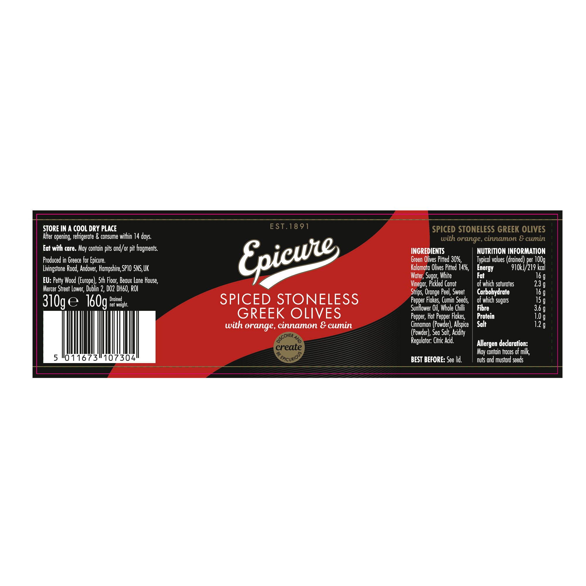 SPICED STONELESS GREEK OLIVES