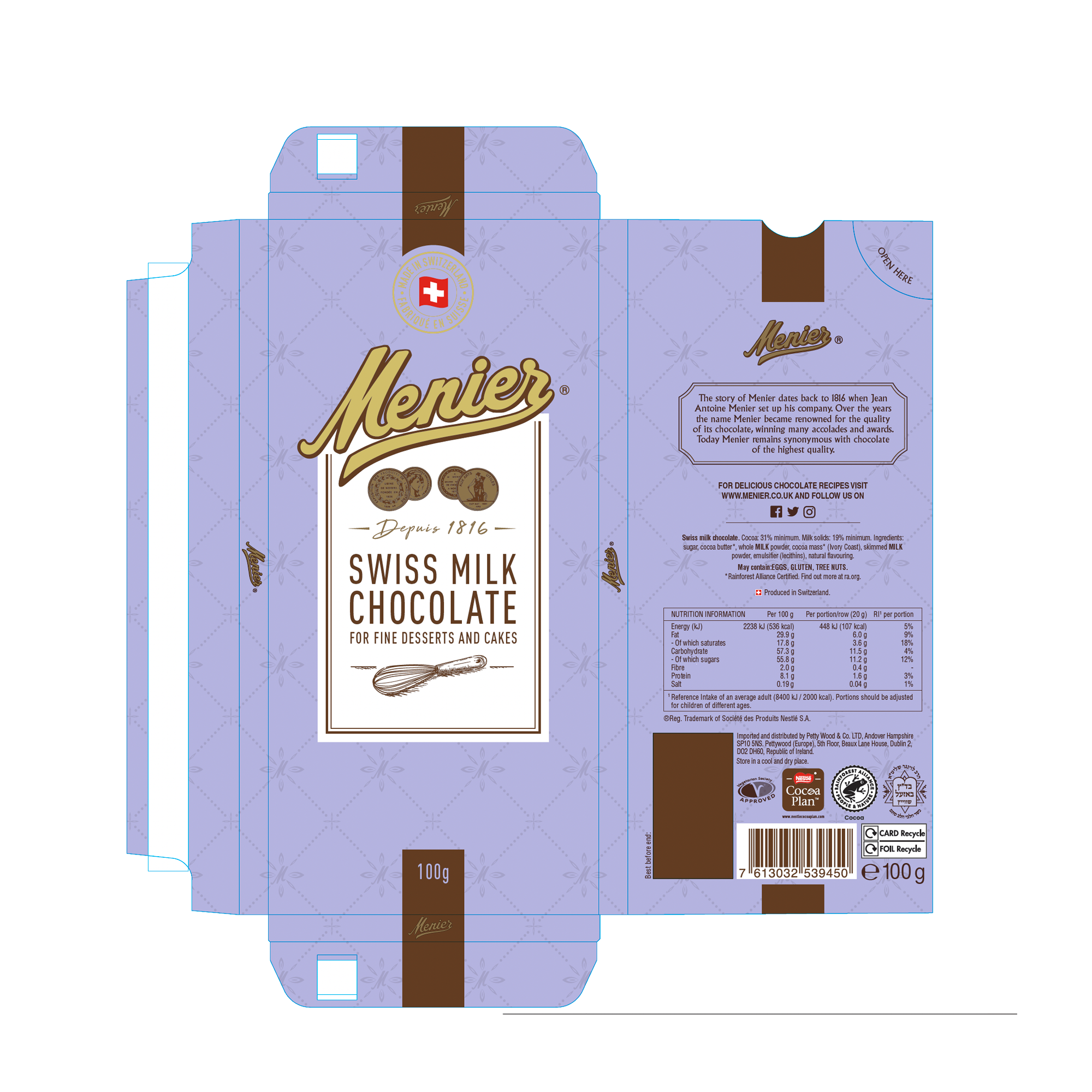 MILK COOKING CHOC   16X100G MILK COOKING CHOC   16X100G