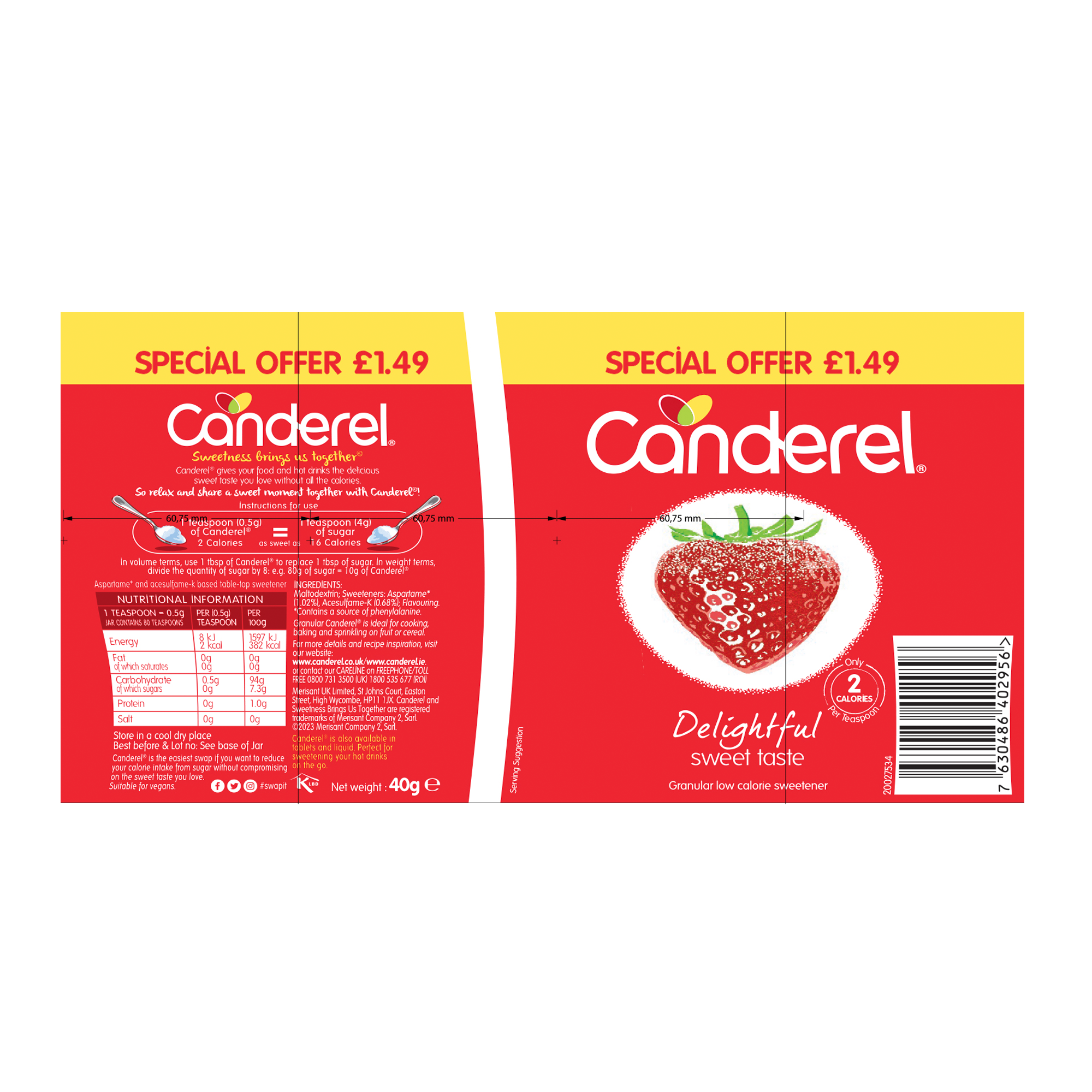 CANDEREL PMP œ1.49 GRANULAR 6X40G CANDEREL PMP œ1.49 GRANULAR 6X40G