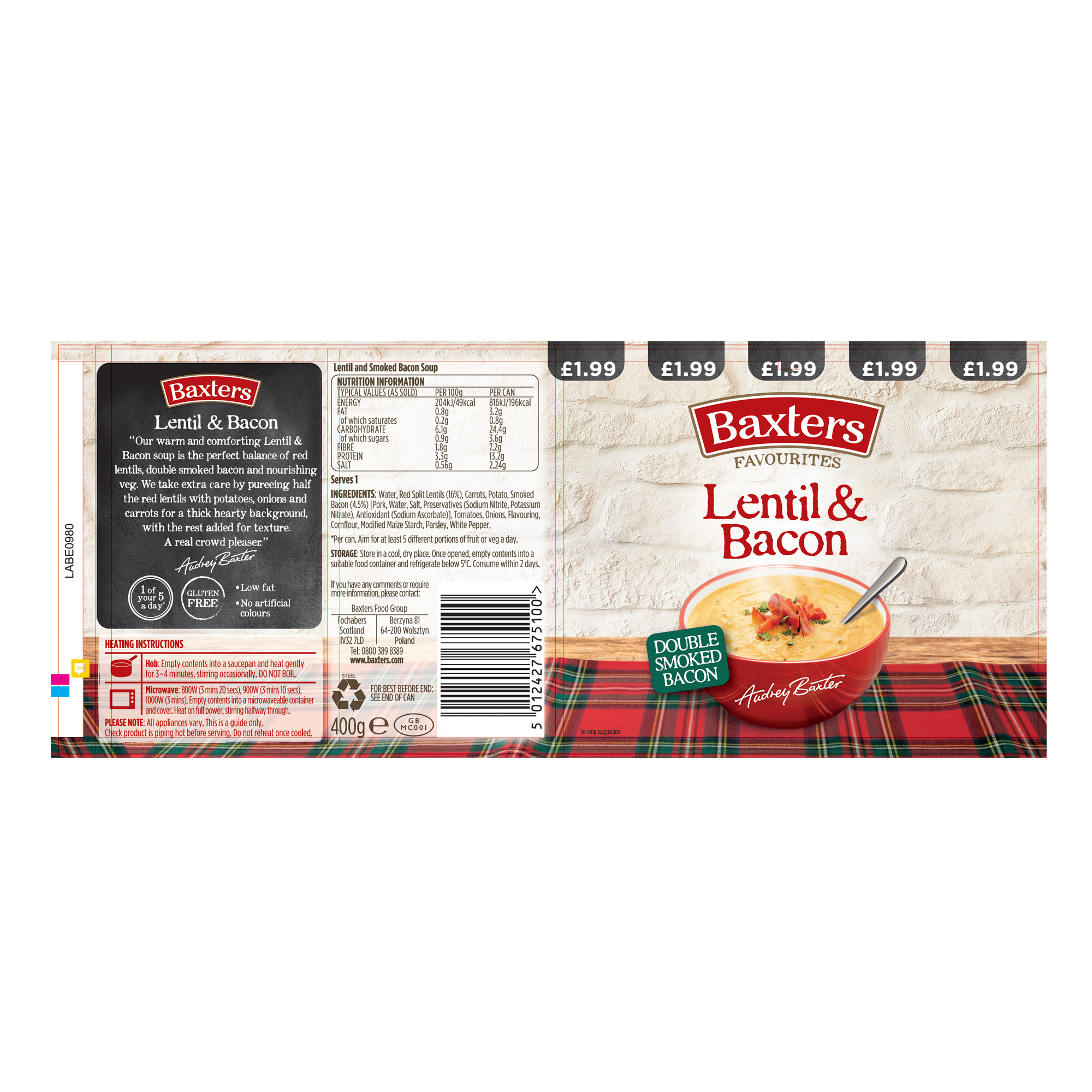 LENTIL&BACON PMP œ1.99 12X400G LENTIL&BACON PMP œ1.99 12X400G