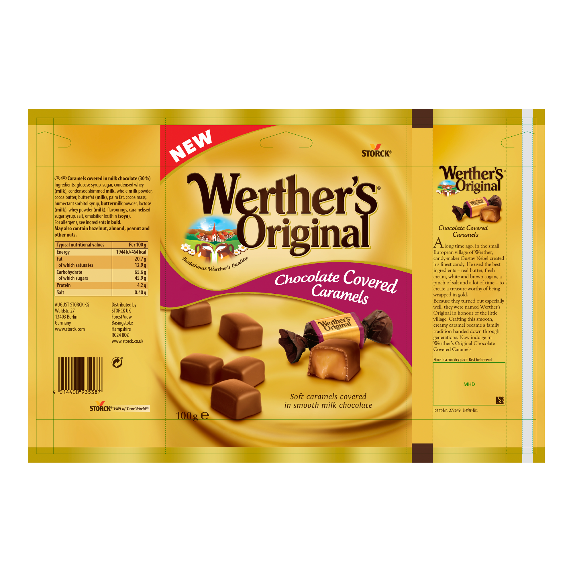 CHOCOLATE COVERED CARAMELS 14X100G CHOCOLATE COVERED CARAMELS 14X100G