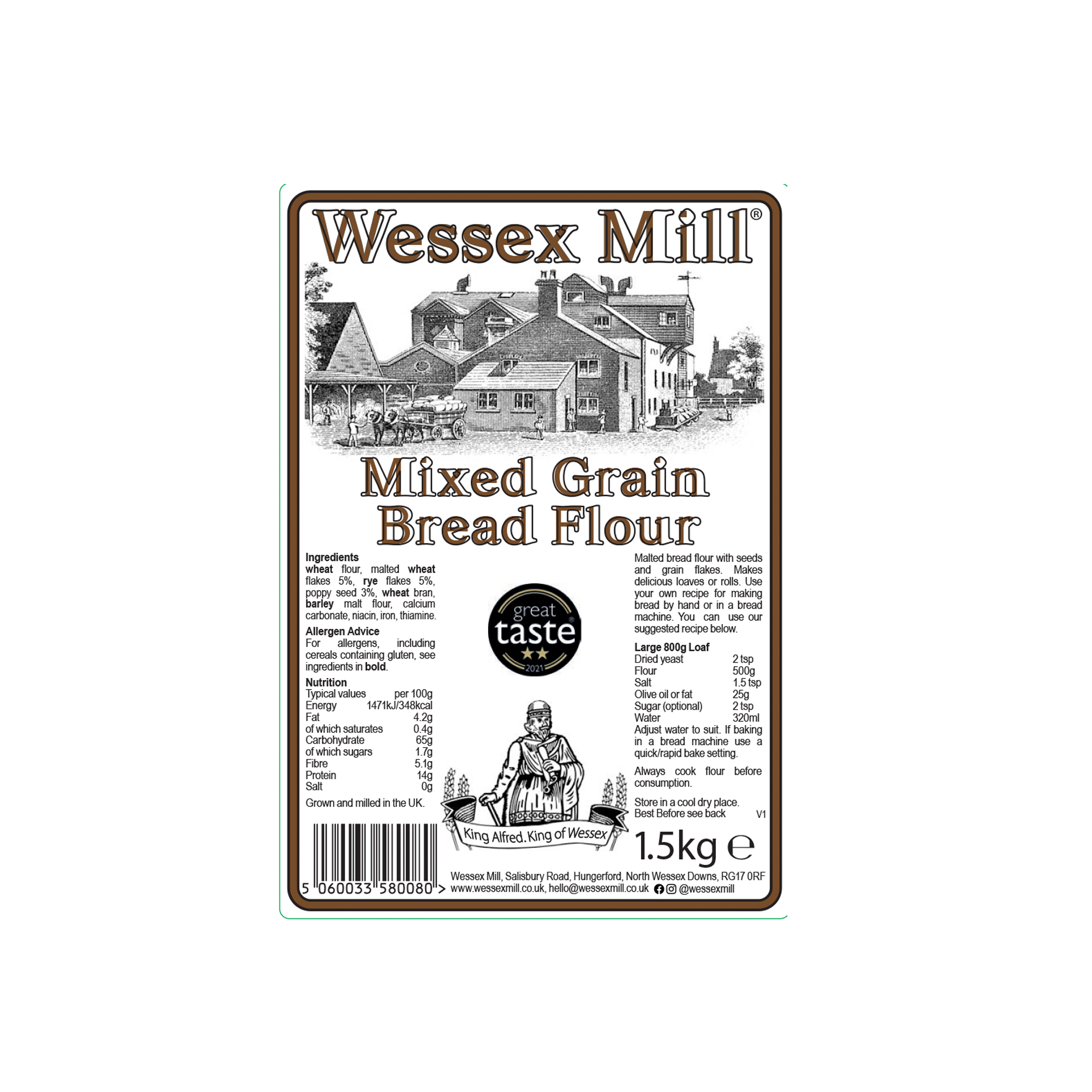 MIXED GRAIN FLOUR 5X1.5KG MIXED GRAIN FLOUR 5X1.5KG